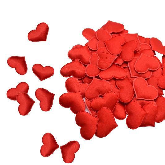 🛍️50PC Romantic Sponge Satin Fabric Heart Petals