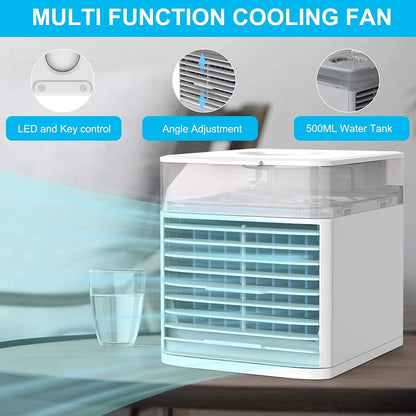 🛍️Mini USB Portable Air Conditioner and Air Cooler Fan with 7 Color Lights