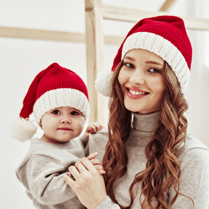 🛍️Winter Fur Ball Mommy and Me Knitted Hat