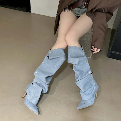 🛍️Snap Buttons Removable Denim Boots