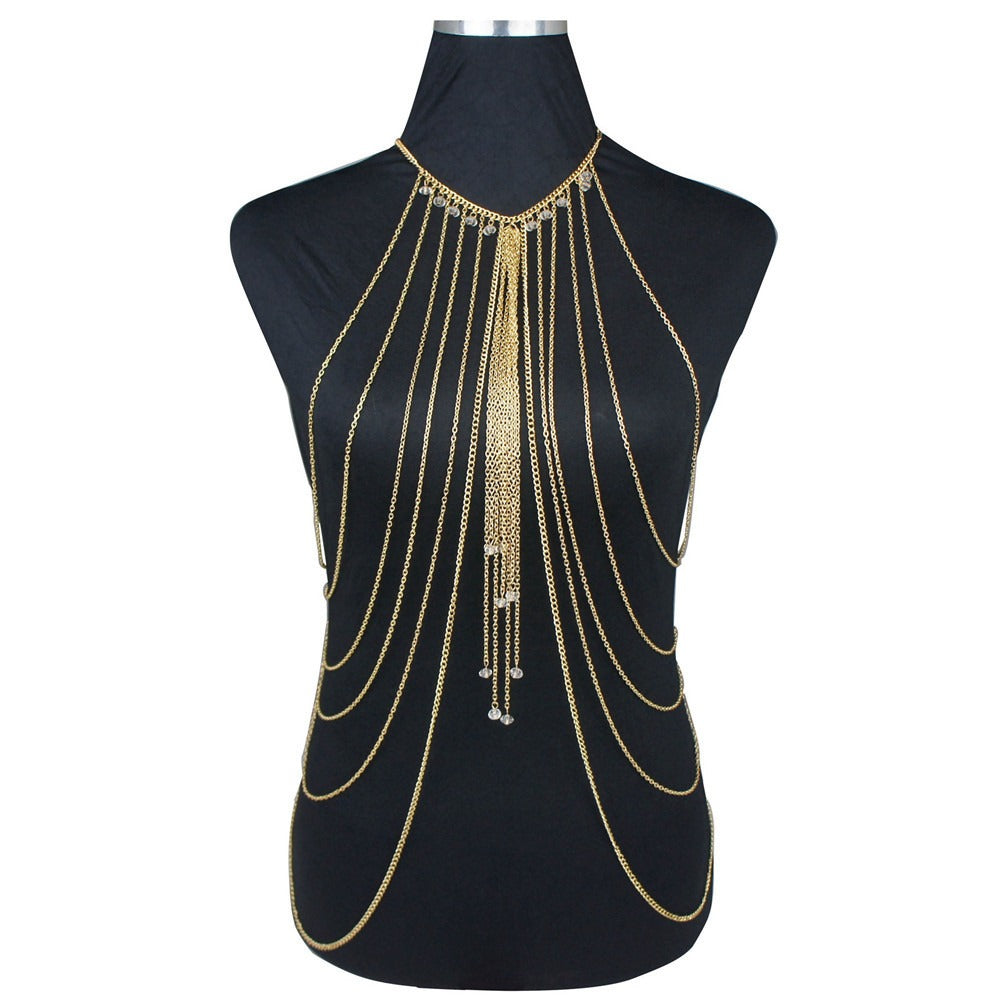 🛍️Crystal Multi Layered Long Body Chain