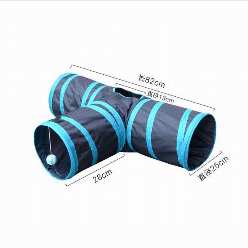 Foldable 3 Holes Pet Cat Tunnel Toys Indoor Outdoor Pet Cats Training Toy Kitten Rabbit Funny Cat Tunnel House Toys