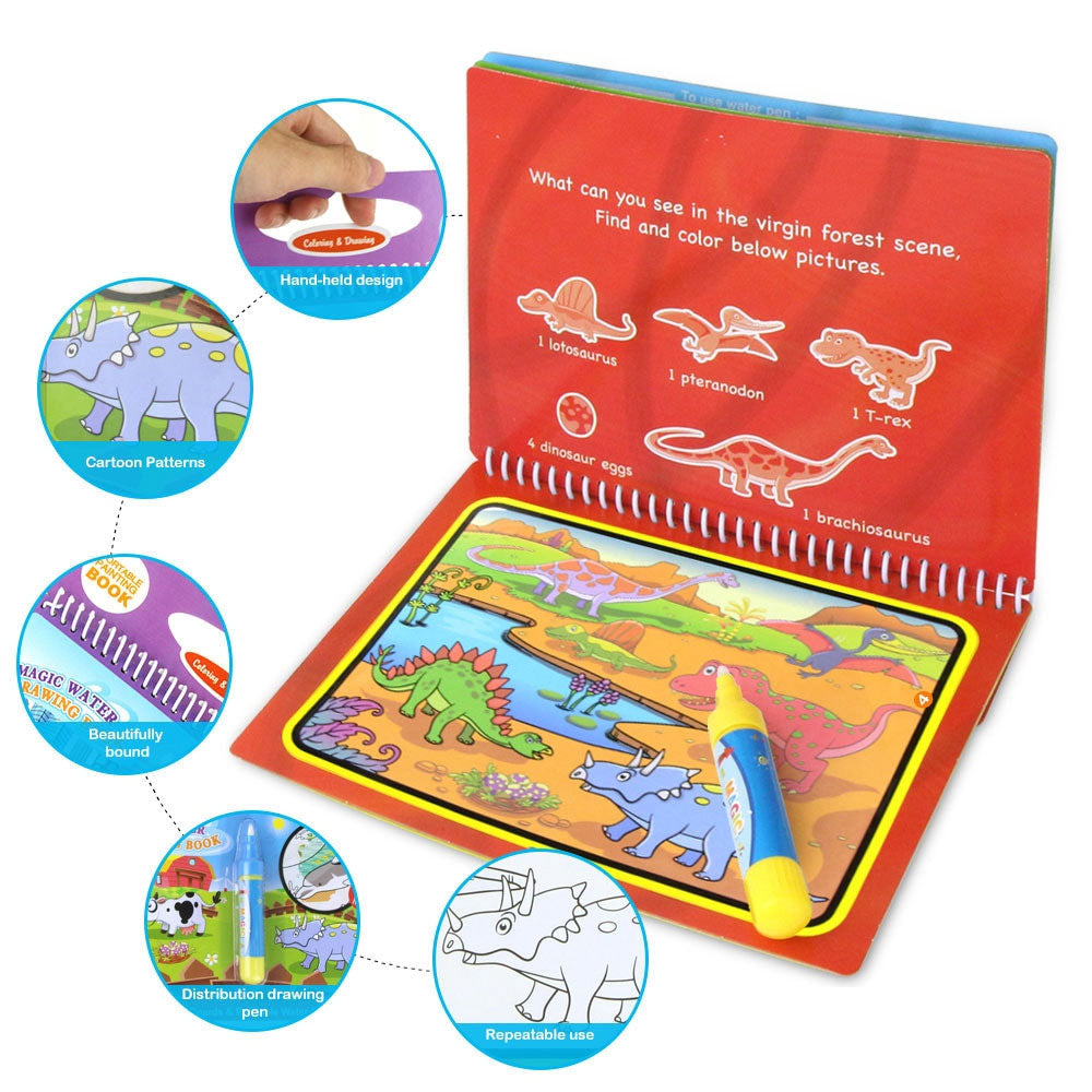 Magic Water Drawing Coloring Book w/ Magic Pen