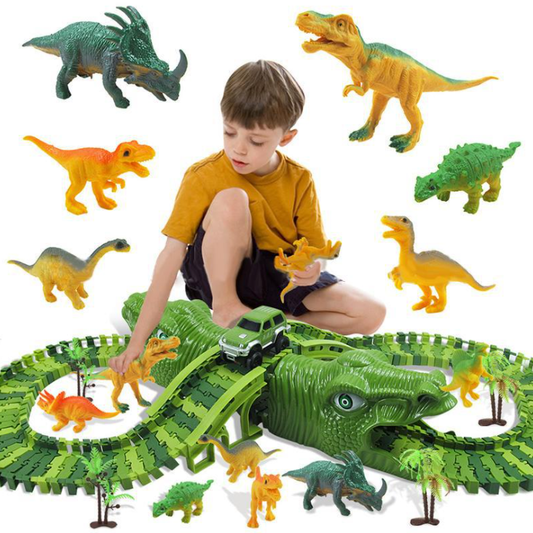 🧸Electronic Dinosaur Rail Race Track