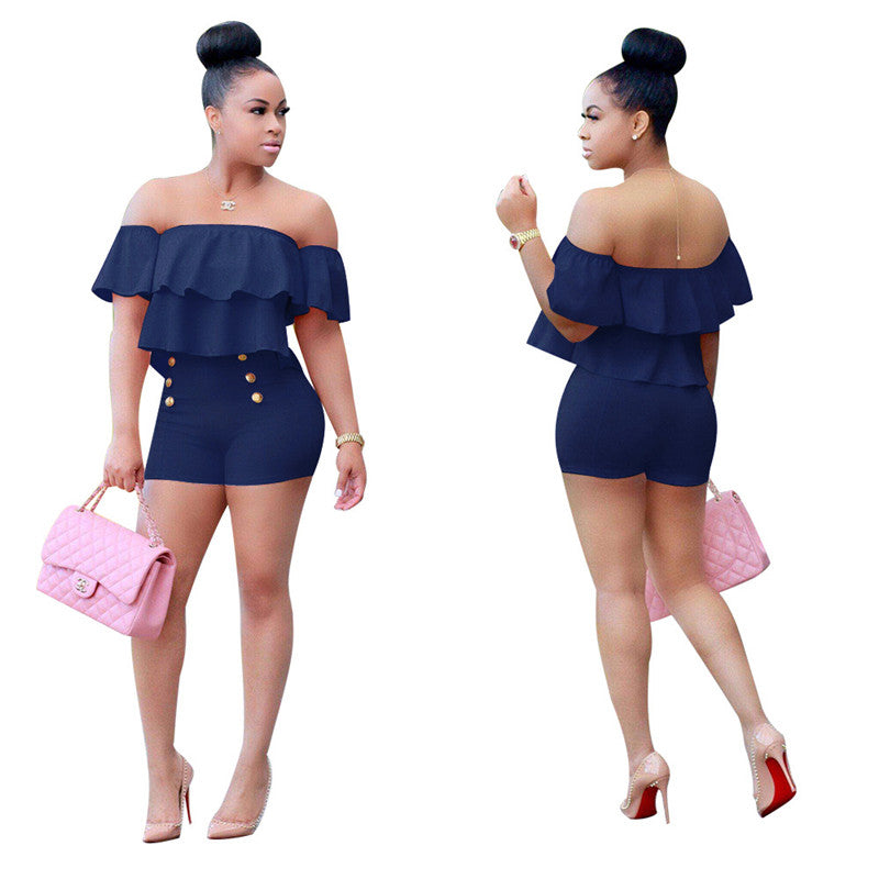 ❤️Two Piece Crop Top Ruffle Set