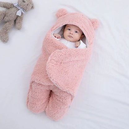 🛍️Ultra-Soft Fluffy Fleece Baby Swaddling Sleeping Bag