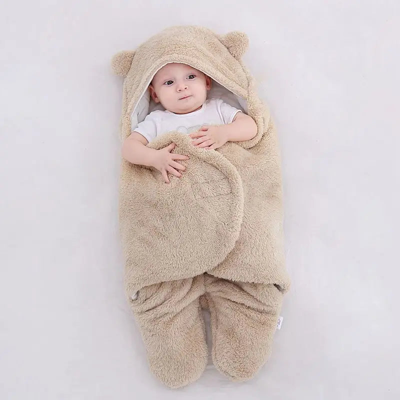 🛍️Ultra-Soft Fluffy Fleece Baby Swaddling Sleeping Bag