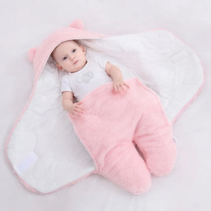 🛍️Ultra-Soft Fluffy Fleece Baby Swaddling Sleeping Bag