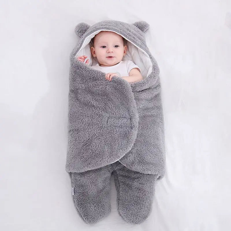 🛍️Ultra-Soft Fluffy Fleece Baby Swaddling Sleeping Bag