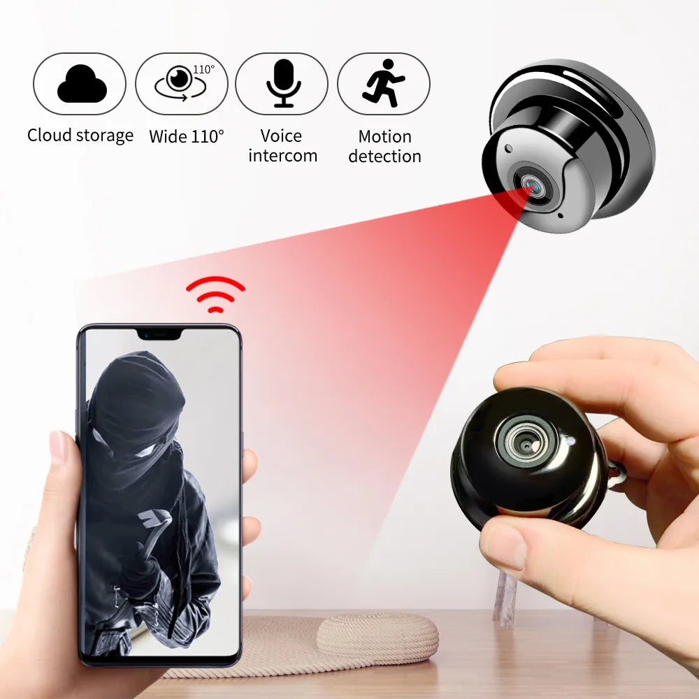 🛍️1080P Wireless Mini WiFi Security Surveillance Camera with Motion Sensor and Night Vision