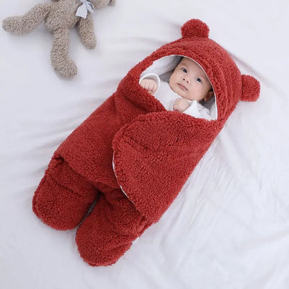 🛍️Ultra-Soft Fluffy Fleece Baby Swaddling Sleeping Bag